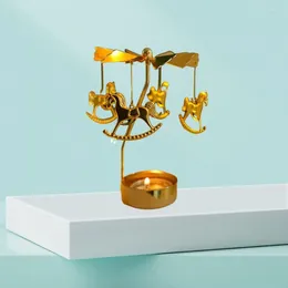 Portabandine porta rotante in lega dorata foglie candelabri da caricatore per centrotavola da tavolo da festa che girano il Natale