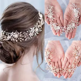 Clip per capelli Crystal Flower Leaf Wedding Bridal Bashs Tiaras for Women Bride Rhinestone Accessori per la banda di gioielli