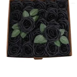 Decorative Flowers Halloween Artificial 25/50 Pcs Black Roses 25/50pcs Flexible Stem