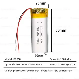 Rechargeable Battery for Xbox X Controller: 3.7V 102050