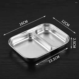 Placas empresa para bandeja de jantar escolar dividida resistência ao desgaste de aço inoxidável 1pc anti ferrugem profundidade 4cm durável fácil de lavar