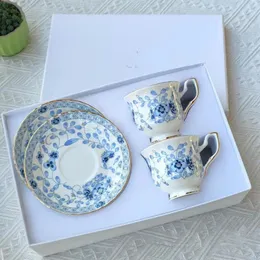 Coppe Saucers European Bone China Lovers Coffee Cups Set House Home Pastoral pomeriggio Tavolo da tavolo di fascia alta Gifts Italian Gifts tazze