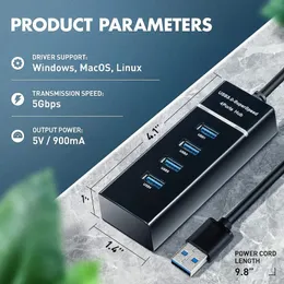 4 Ports 2.0 3.0 USB -Hub -Splitter Hochgeschwindigkeits -Multi -Splitter -USB -Adapter -Expanderkabel für Desktop -PC -Laptop -Adapter USB -Hubfor -Hochgeschwindigkeits -USB -Adapter