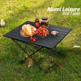 Möbler aluminiumlegering camping vikbord bärbar ljus party skrivbord höjd justerbar picknickbord set mini grillbord