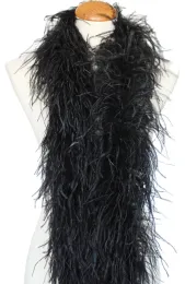 2 metri White Black Strich Feathers BOA (1plice 3plici 5plici 10plici) Feather Feather BOA vestiti cosplay carnivale fai -da -te plumas
