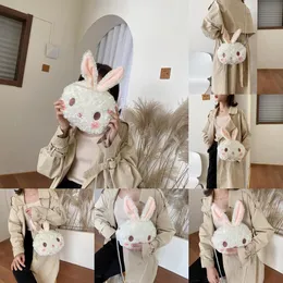 Japanese cute rabbit plush bag female Korean version of ins cartoon student crossbody bag pearl shoulder strap ugly shoulder bag