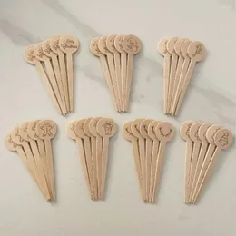 Forks 100pcs Merry Christmas Cake Decorations Natural Wood Santa Clause Snowman Reindeer Cupcake Toppers Picks for Xmas Party Supplies