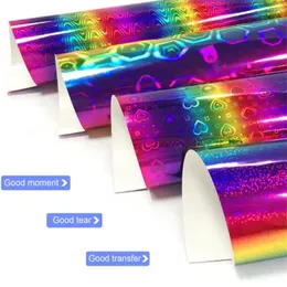 Window Stickers 25cmx30.5cm PET Heat Transfer Metallic Laser Press Machine Cutting Plotter Cutter T-shirt Foil Film