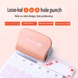 Punch fromtenon Paper Punch dla A7 A6 A5 B5 Spiral Notebook 3/6/9 Otwory Planner DIY Roseleaf Puncher Manual Naborki