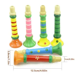 Trumbe in legno Bambini Toy Horn Whistle Musical Strument for Kids Early Educational Montessori Toys Sound Training Games Games