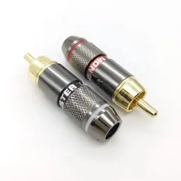 몬스터 RCA LOTUS 플러그 오디오 케이블 플러그 구리 도금 RCA 용접 플러그 셀프 잠금 케이블 6.0mm2. 구리 도금 RCA 플러그의 경우