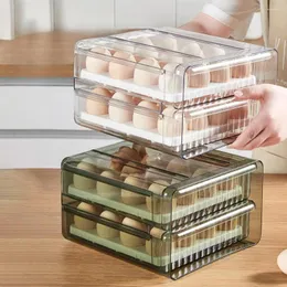 Storage Bottles Convenient Egg Box Deep Slot Tray Pull-out Type Kitchen Fridge Special Finishing Drawer Keep Tidy