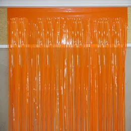 Party -Dekoration 2 PCs H245 92 cm Orange Funkeln Folientür Vorhang Geburtstag Hochzeit Xmas Po Booth Hintergrund Streamer für Disco