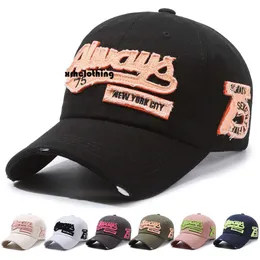 Baseball Cap estilo americano Moda de beisebol angustiada, boné de pato de jeans lavado ao ar livre, rosto masculino e feminino revelando um pequeno chapéu