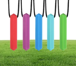 8 Colors Baby Soothers Chew Necklace Silicone Teething Pendant Food Grade for Autism Kids Mom5376192
