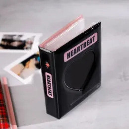 NEW Kpop Card Binder 3inch Photo Album Hollow Love Heart Model Photocard Holder Plaid Album Instax Mini Album For Cards Collect Book