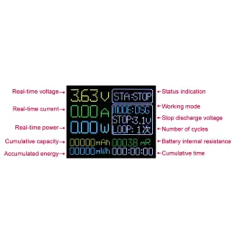 18650 طاقة البطارية وحدة اختبار LCD MAH MWH TYPE-C PORT DISTRAL DISTRION LITHIUM LITHIUM LITERIMES CANGEREME CANCERESTER