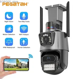 Inne kamery CCTV Pegatah 8MP Wi -Fi PTZ Kamera Podwójny soczewki Podwójny ekran Outdoor IP CAM AI AUTO TRECING P2P WODYPROOM SEZPECCYJNE KAMERY SUBLIKACJI Y240403