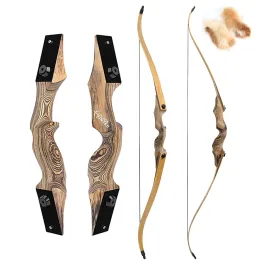 Schwarzer Jäger 60 '' Recurve Bogen 25 lbs-60lbs rechts/linke Bow Tech Holz traditioneller Bogen Holz geteiltes Bogenschützen zum Jagdbogen