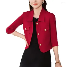 ワークドレスレディースオフィスファッションユニフォームスタイルドレス付きビジネススーツと短いジャケットコートスプリングウェアブレザーセット