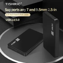 Tishric HDD -fodral Extern hårddisk HD -fodral USB 3.0/2.0 Hårddiskhöljen Optibay SSD HD 2.5 -tums SATA till USB -adapter 10TB