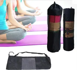 Worki do przechowywania 70x25 cm czarna joga plecakowa mata worka wodoodporna nylon pilates nośnik regulowany pasek