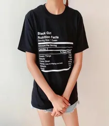 ブラックガール栄養の事実シャツクイーンビューティー面白いファッションTシャツガールパワーカジュアルティーコットン女性の権利トップドロップシップ9521582