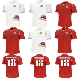 2024 2025 أرمينيا أحدث قمصان كرة القدم باللونين الأحمر والأبيض للبالغين.