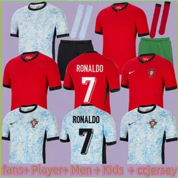 2024 Euro Coppa Portogallo Maglie da calcio Ronaldo Maglie portoghese Joao Felix Ruben Neves Diogo Portugieser Portogallo Scheda di camicia da calcio Uomini Kit Kit Jit