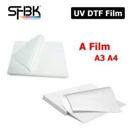 Papier 20 50 100pcs A3 A4 UV DTF Film A dla wszystkich drukarek UV po przeniesieniu metalowego szklanego drewna plastikowego akrylowego wodoodpornego naklejki silikonowej