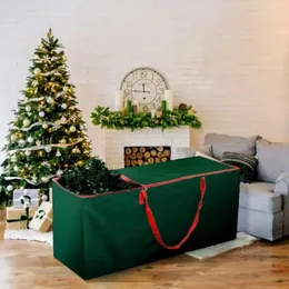 Bolsas de armazenamento Tree de Natal Bolsa de transporte grande organizador de férias pesadas com zíper duplo e alças protege contra poeira