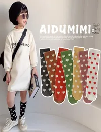 ins girls love heart princess socks Kids Jacquard Knited 34 Knee High Sock Crismtas Children Cotton Treasable Legs A82869402535