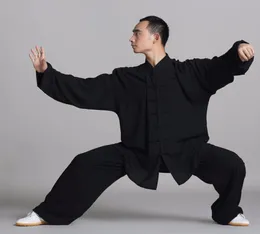 Unisex Cottonsilk Wushu Fighting Geleneksel Çin Giyim Kungfu Üniforma Takım Üniformaları Tai Chi Sabah Egzersiz Performansı W3922245