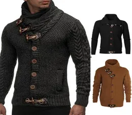 Monerffi New Mens Sweater Cardigan Coat Brand 2019 Осень мода мужская кнопка «Кнопка» воротнич