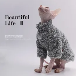 Trajes de gato roupas para calvos super legal outono inverno quente vestindo roupas moda cinza camisola sphynx