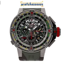 Saatler Lüks Mekanik İsviçre Hareketi Seramik Kadran Kauçuk Kayış Sporları RM60 Flyback Automatico 50mm Titanio Da Cinturino Orologio RM6