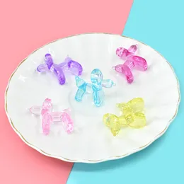 Diy acessórios de resina bola de cristal acrílico cão maré jogar ornamentos artesanal frisado material pingente das crianças