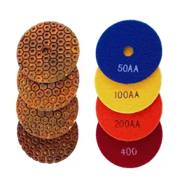 1pcs 4" Dry Polishing Pad Type Flexible Polishing Pad For Granite Marble Stone Sanding Disc