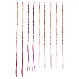 Orecchini di collana set 9pcs braccialetti brasiliani intrecciata intrecciata etnica multicolore n. 4