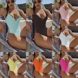 Chanshuang New One-Piece Swimsuit Bikini Womens Swimsuit Solid Color Swimsuit IntegratedBikini6206