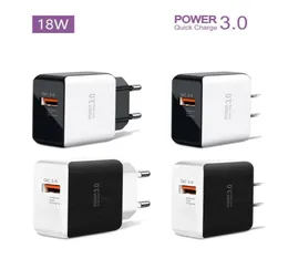 QC30 Fast Quick wall charger 18W power adapter 5V 3A 9v 2A 12V 16A for Iphone 12 13 14 samsung s7 s8 S10 lg android phone Retail3365933