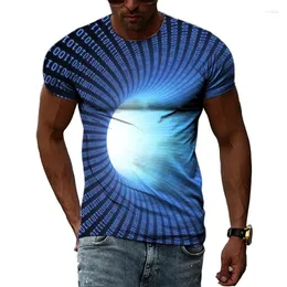 남성용 T 셔츠 여름 패션 캐주얼 3 차원 3D 프린팅 티셔츠 과학 및 기술 패턴 의류 셔츠와 함께