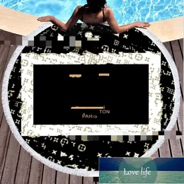 Moda Lux Round Beach Towel Microfiber Printing Digital Rounds Mat Tide Brand Padrões personalizados Toalhas de banho com borla
