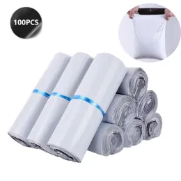 Kuvert 100 st vita budmailare påsar förpackning poly paket plast selfadhesive mailing express väska kuvert postpåse mailing