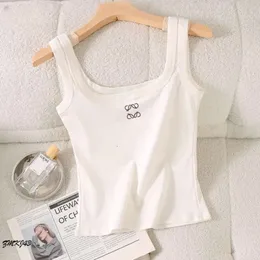 Womens Loewe Tank Top Designer Summer Slim Loewe Sest Vest Camis Croptop Outwear Sports Sports Thinks Loewe Sleveless Dirts 9605