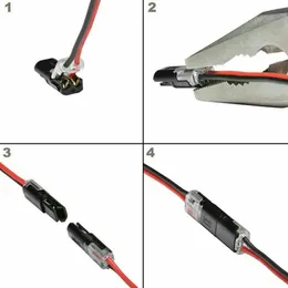 10st 2p fjäderkontakttråd utan svetsning Inga skruvar Snabbanslutning Kabelklämma Terminal Block 2 Way Easy Fit för LED -remsa
