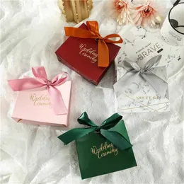 Geschenkverpackung Candy Box Wedding Favours Boxen und Geschenke Taschen Stempelbrief mit Ribbons Party Supplies Verpackung Verpackung