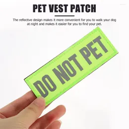 Dog Collars 4 Pcs Service Adhesive Tag Labels Patch Pet Puppy Reflective Patches Tags Harness
