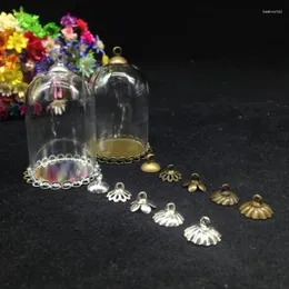 Pendanthalsband 300Set/Lot 38 25mm Glass Globe Double Lace Magas 8mm pärlor Cap Set Bottle Viage Fashion Necklace smyckesfynd