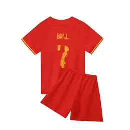 Conjuntos de futebol/trajes de rastreio de rastreio de traje masculino 23-24 China No. 7 Jersey do kit de futebol da equipe nacional Wulei